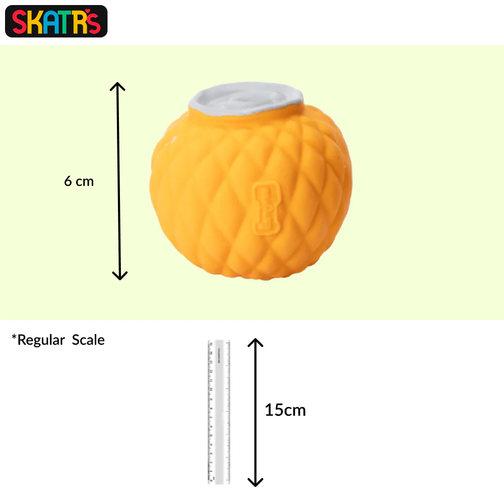 Skatrs Latex Squeaky Pineapple Shaped Toy for Dogs and Cats (Yellow) - Image 4