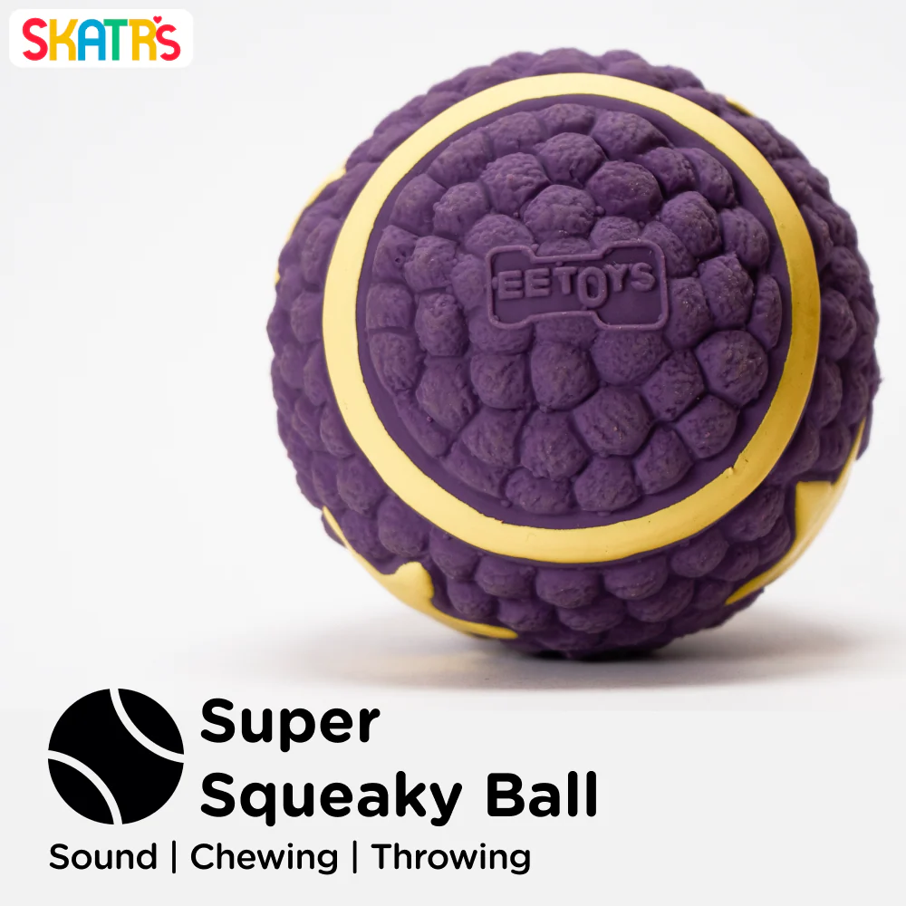 Skatrs Interactive Latex Star Squeaky Ball Toy for Dogs and Cats (Purple) | Chewing, Floating, Training, and Bouncing - Image 2