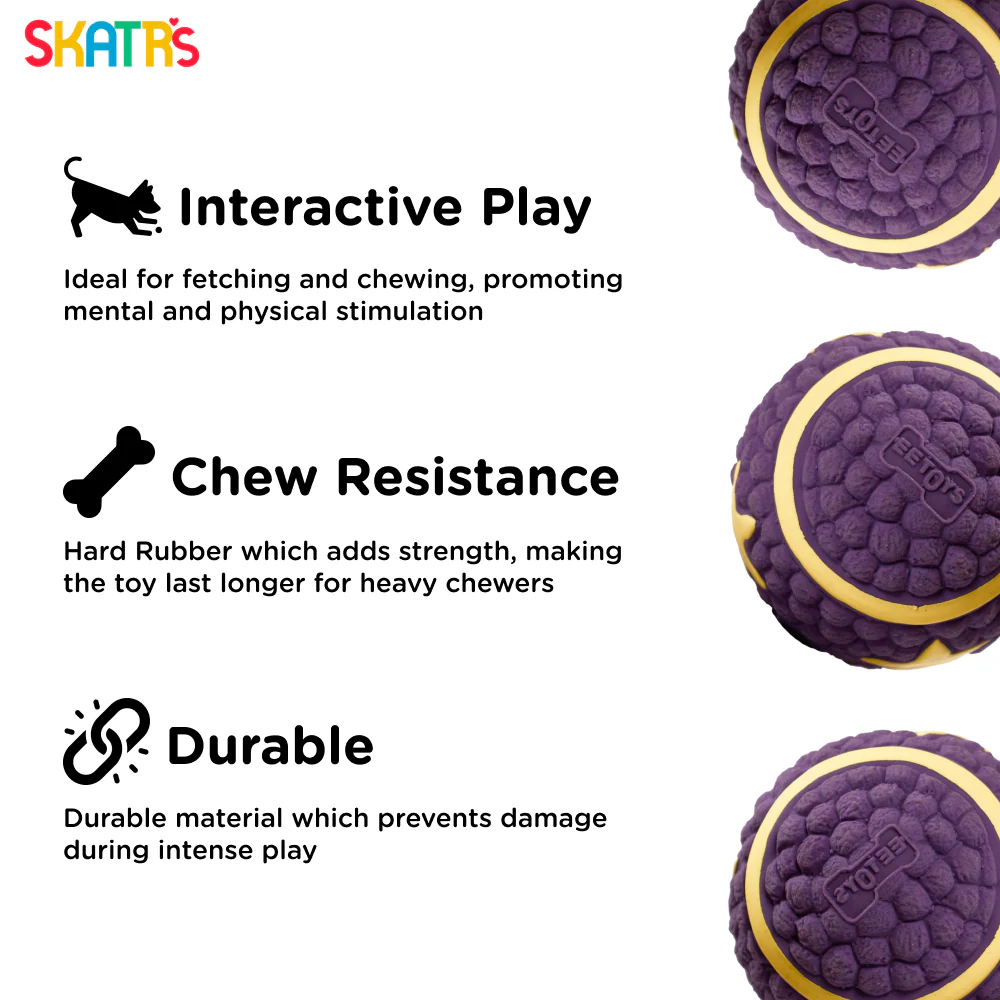 Skatrs Interactive Latex Star Squeaky Ball Toy for Dogs and Cats (Purple) | Chewing, Floating, Training, and Bouncing - Image 3