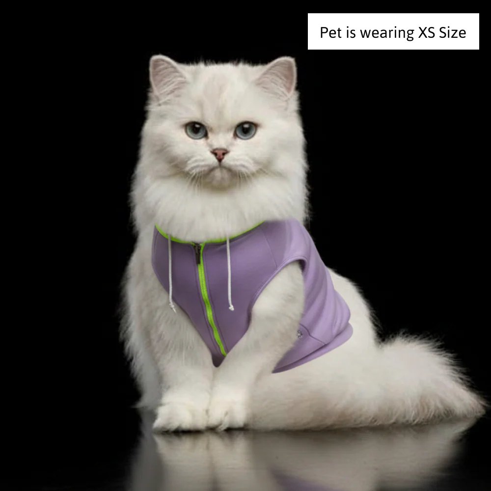 Skatrs Lilac Pop In-Style Hoodie For Dogs and Cats(Lilac & Neon Green) - Image 5