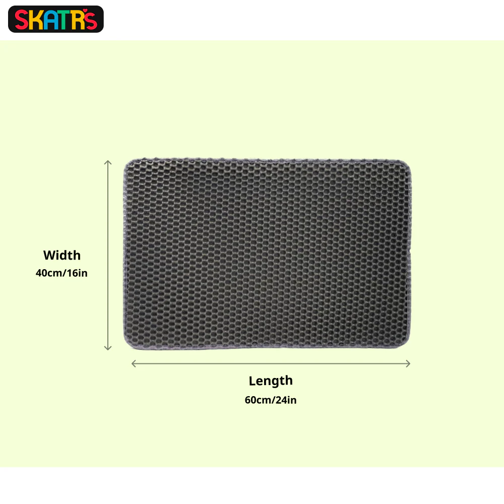Skatrs Double Layer Litter Mat for Cats (Grey/Black) - Image 2