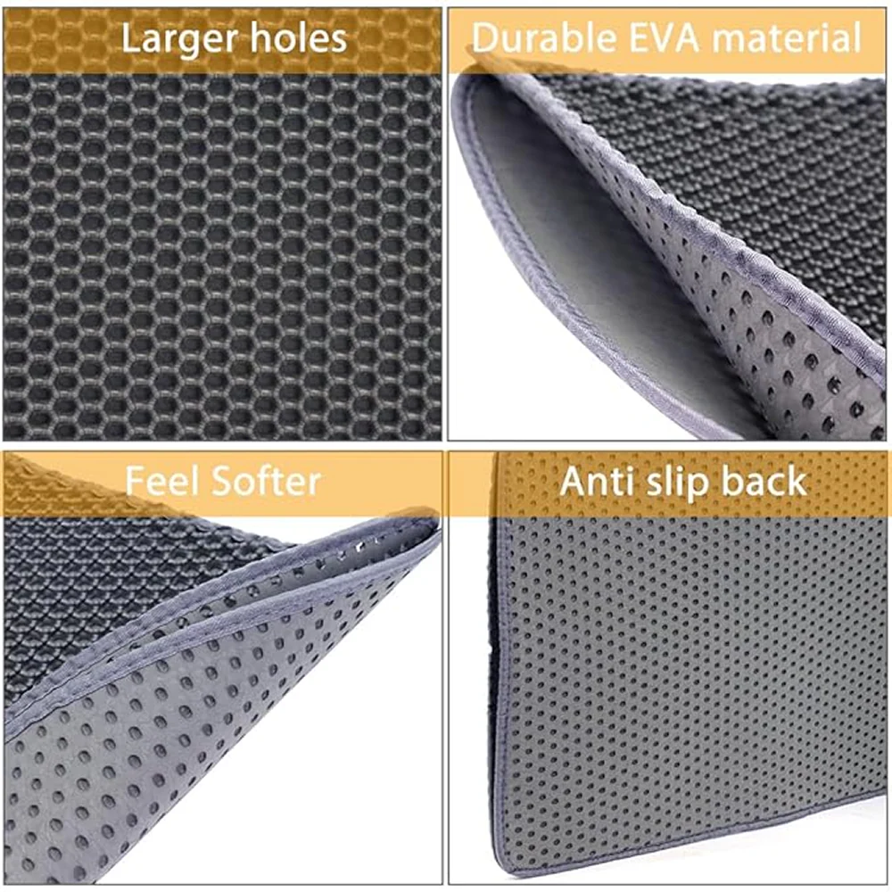 Skatrs Double Layer Litter Mat for Cats (Grey/Black) - Image 3