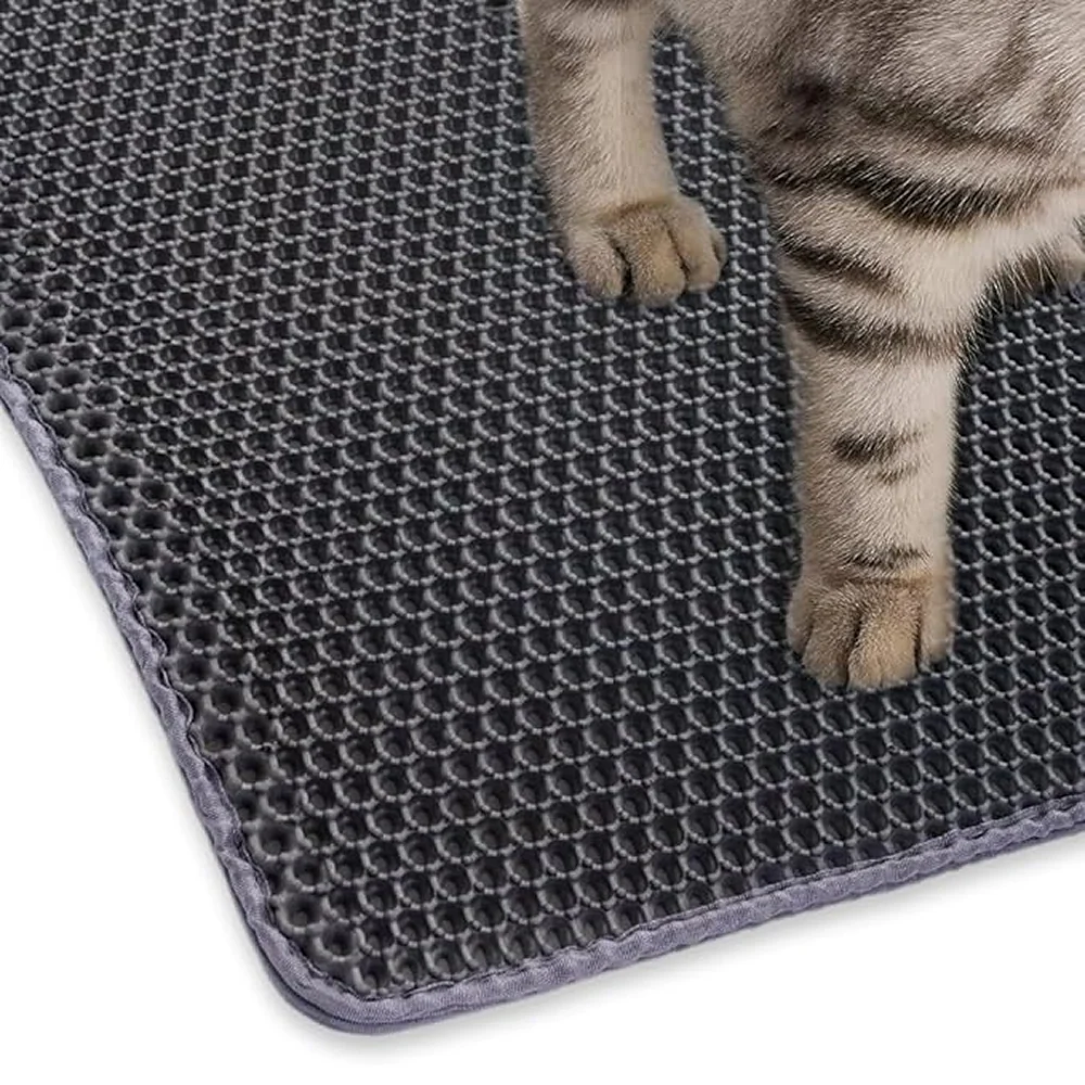 Skatrs Double Layer Litter Mat for Cats (Grey/Black) - Image 4