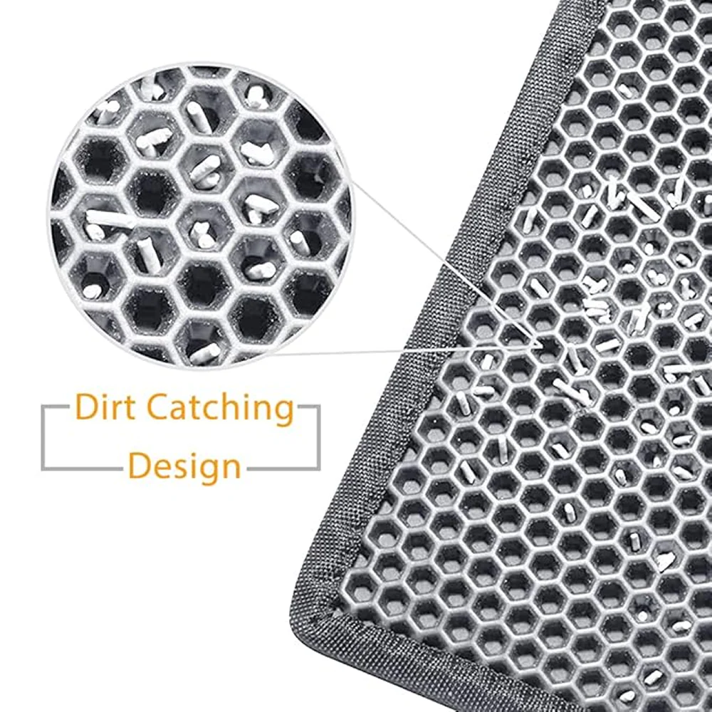 Skatrs Double Layer Litter Mat for Cats (Grey/Black) - Image 6