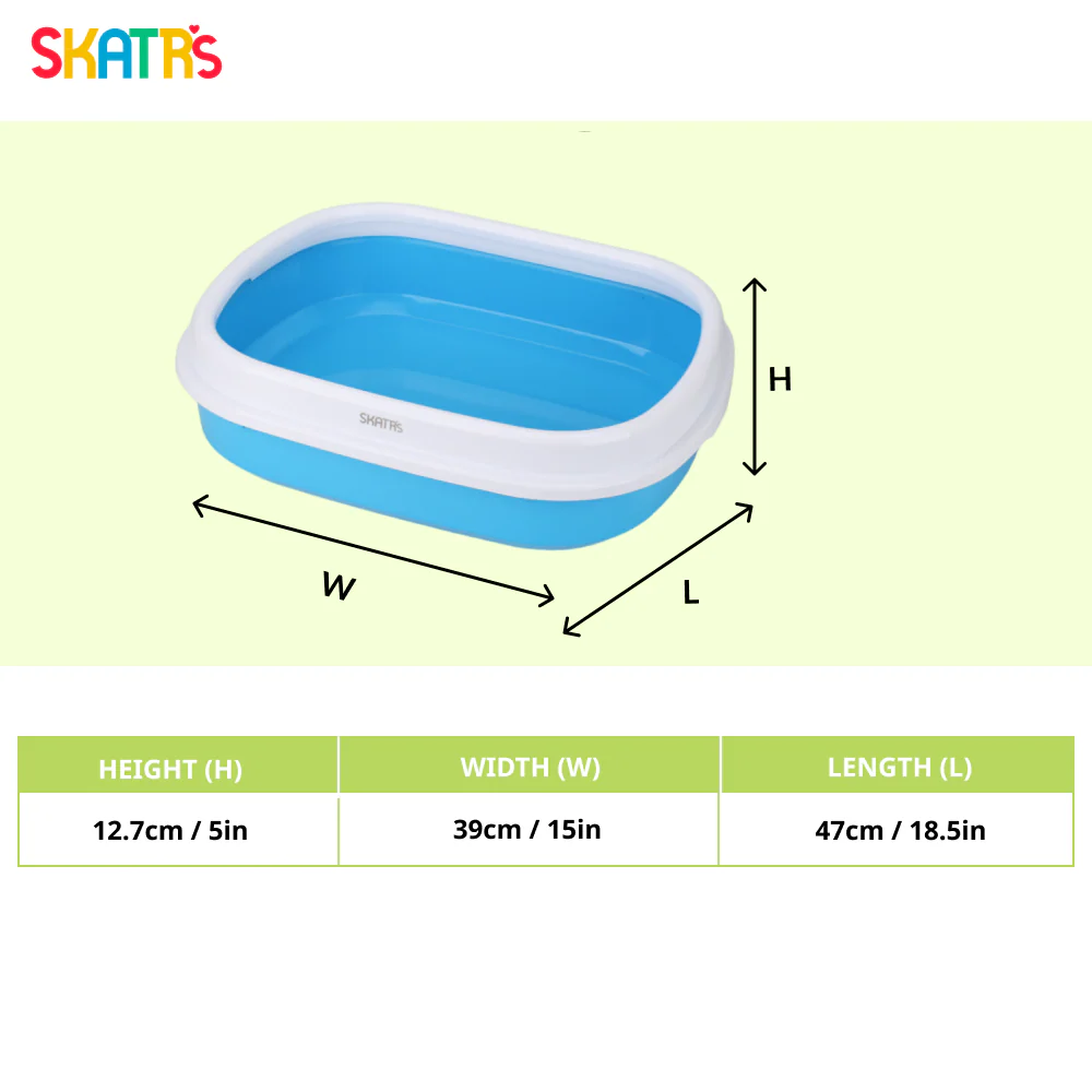 Skatrs Litter Tray for Cats (Blue) - Image 2