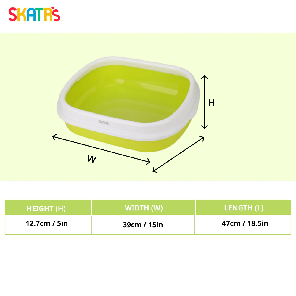Skatrs Litter Tray for Cats (Green) - Image 2