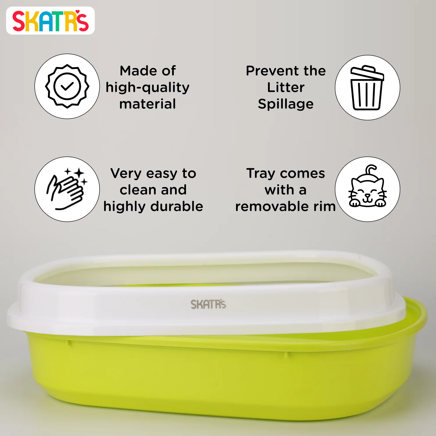 Skatrs Litter Tray for Cats (Green) - Image 3
