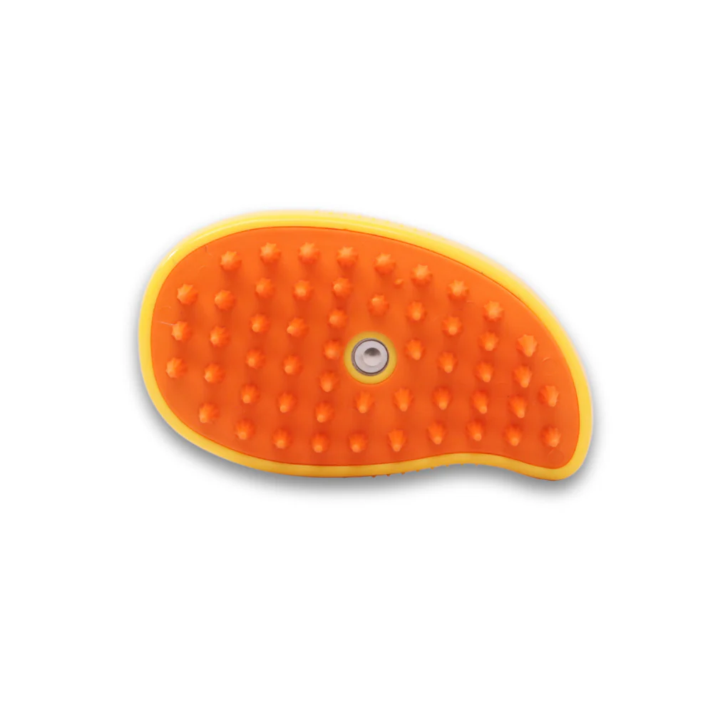 Skatrs Mango Shape Spray Massage Brush for Dogs and Cats (Yellow) - Image 4