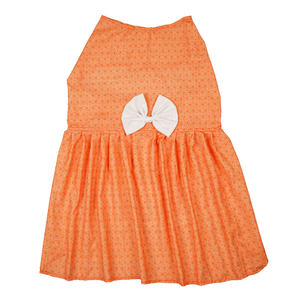 Skatrs Marigold Mandala Printed Dress for Dogs and Cats (Orange) - Image 4