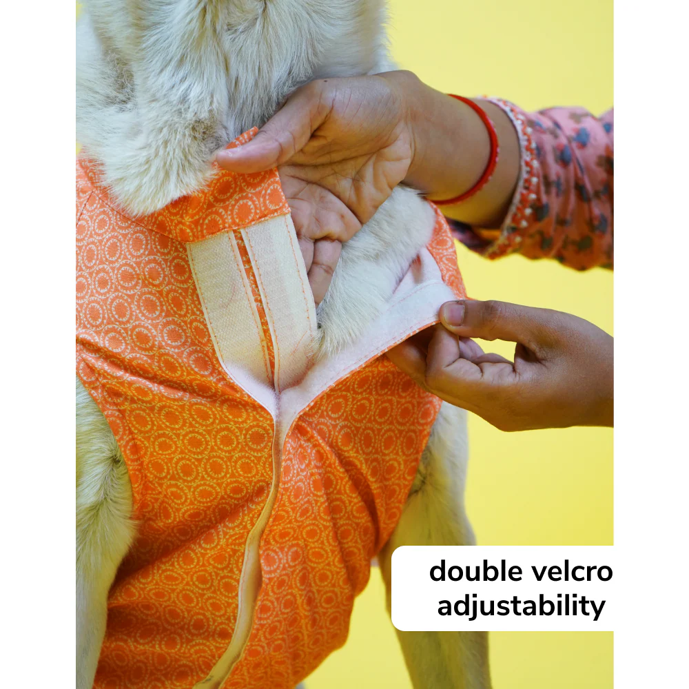 Skatrs Marigold Mandala Printed Kurta for Dogs and Cats (Orange) - Image 3