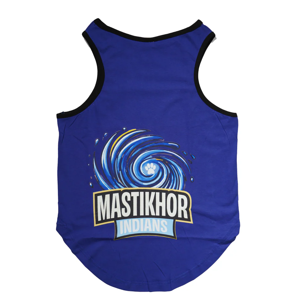 Skatrs Mastikhor Indians Cricket Jersey for Dogs and Cats (Blue) - Image 2