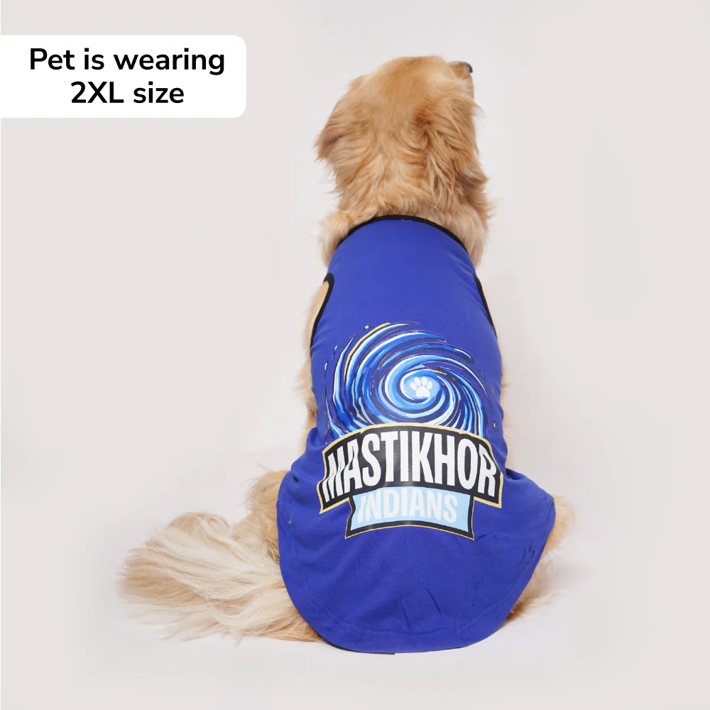 Skatrs Mastikhor Indians Cricket Jersey for Dogs and Cats (Blue) - Image 4