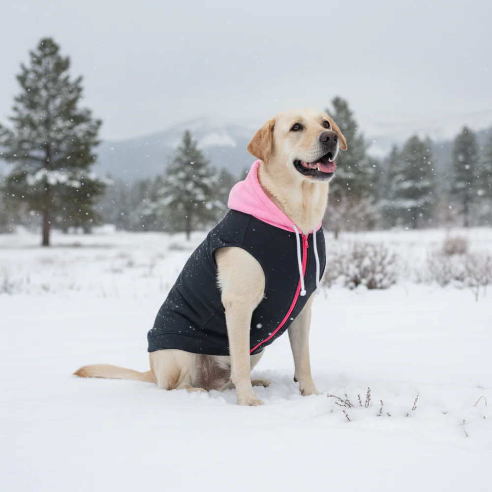 Skatrs Midnight Pop In-Style Hoodie For Dogs and Cats (Black & Neon Pink) - Image 11