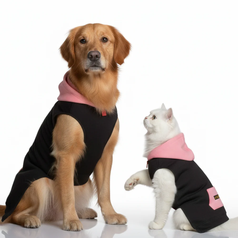 Skatrs Midnight Pop In-Style Hoodie For Dogs and Cats (Black & Neon Pink) - Image 14