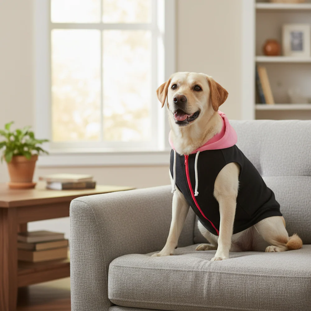 Skatrs Midnight Pop In-Style Hoodie For Dogs and Cats (Black & Neon Pink) - Image 3