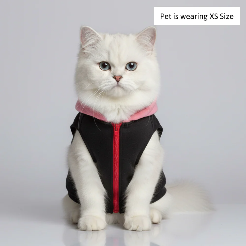 Skatrs Midnight Pop In-Style Hoodie For Dogs and Cats (Black & Neon Pink) - Image 4