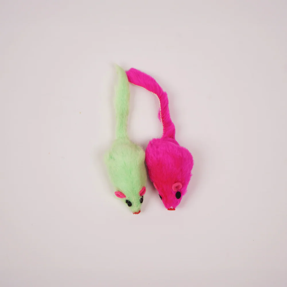 Skatrs Mouse Rattle Toy Set for Cats (Cyan/Pink) - Image 3