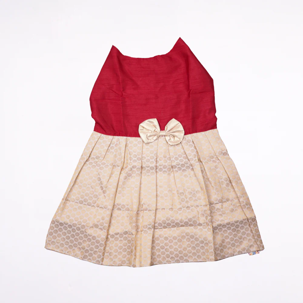Skatrs Heritage Dress for Dogs and Cats (Maroon and Off White) - Image 5