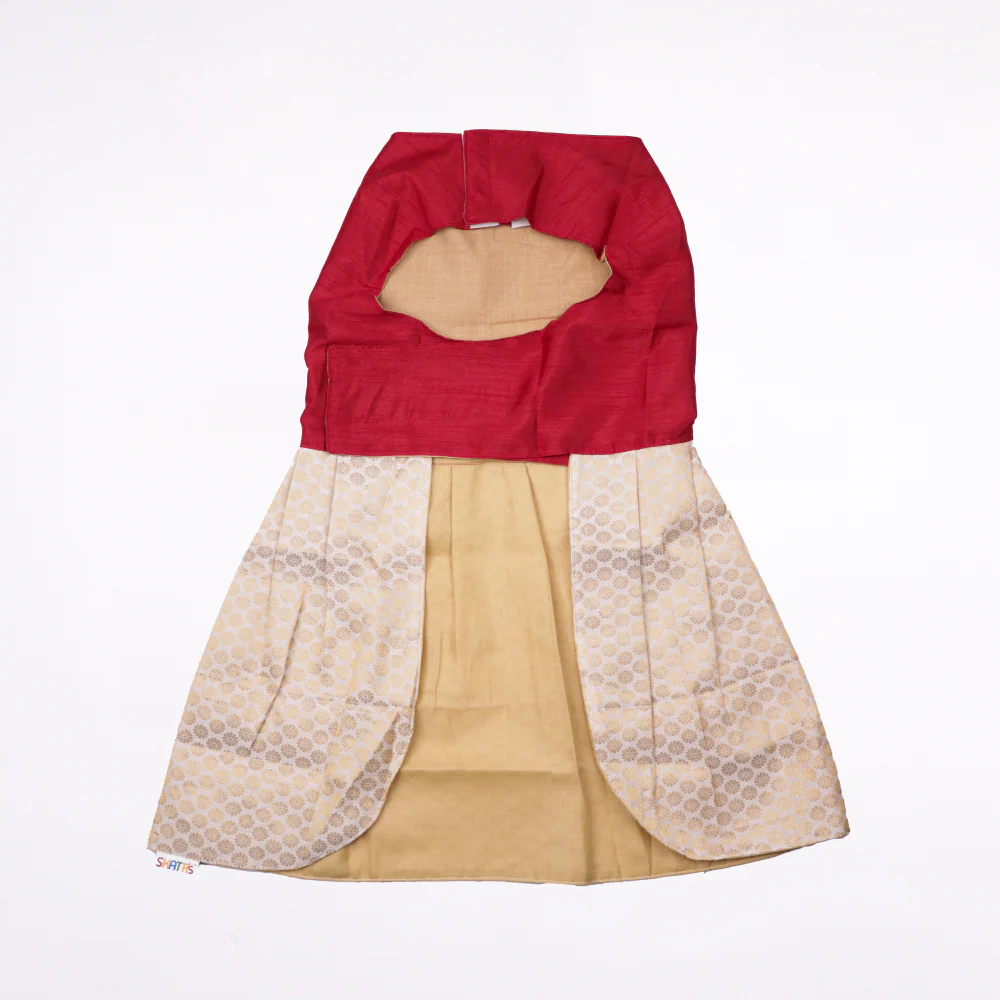 Skatrs Heritage Dress for Dogs and Cats (Maroon and Off White) - Image 6