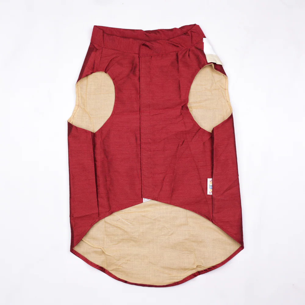 Skatrs Heritage Kurta for Dogs and Cats (Maroon) - Image 6