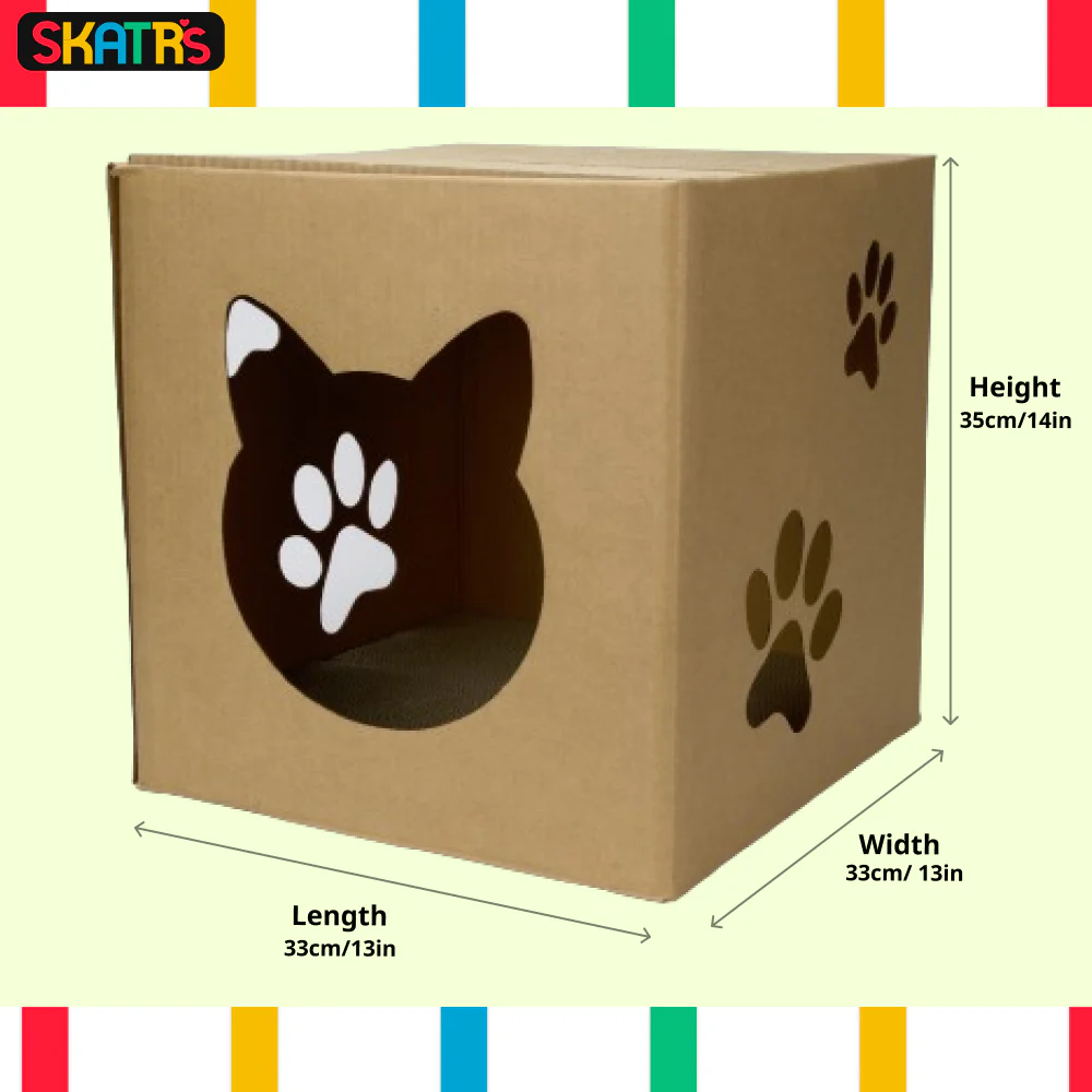 Skatrs Paw and Whiskers Cat House with 2g Premium Catnip Free - Image 2