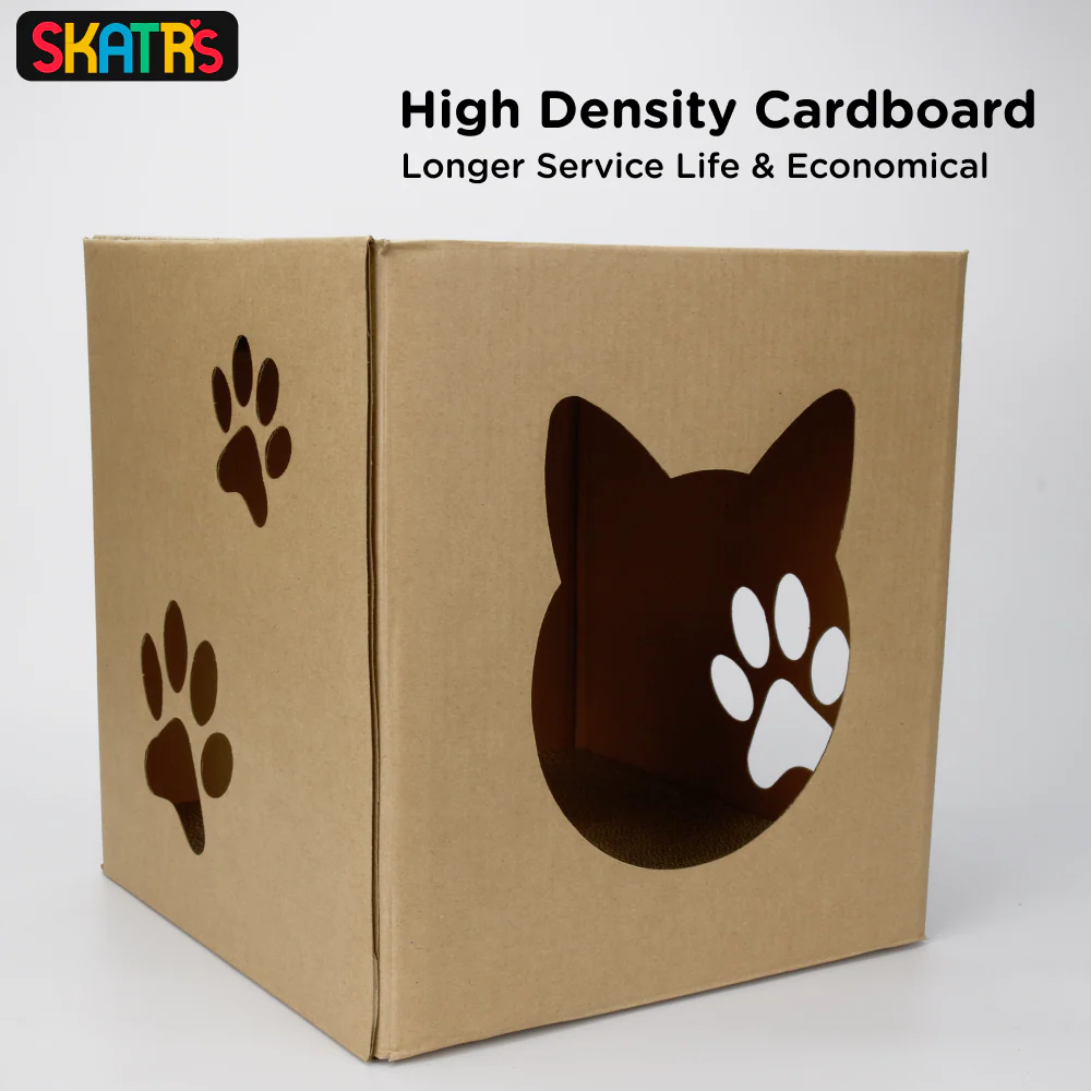 Skatrs Paw and Whiskers Cat House with 2g Premium Catnip Free - Image 3