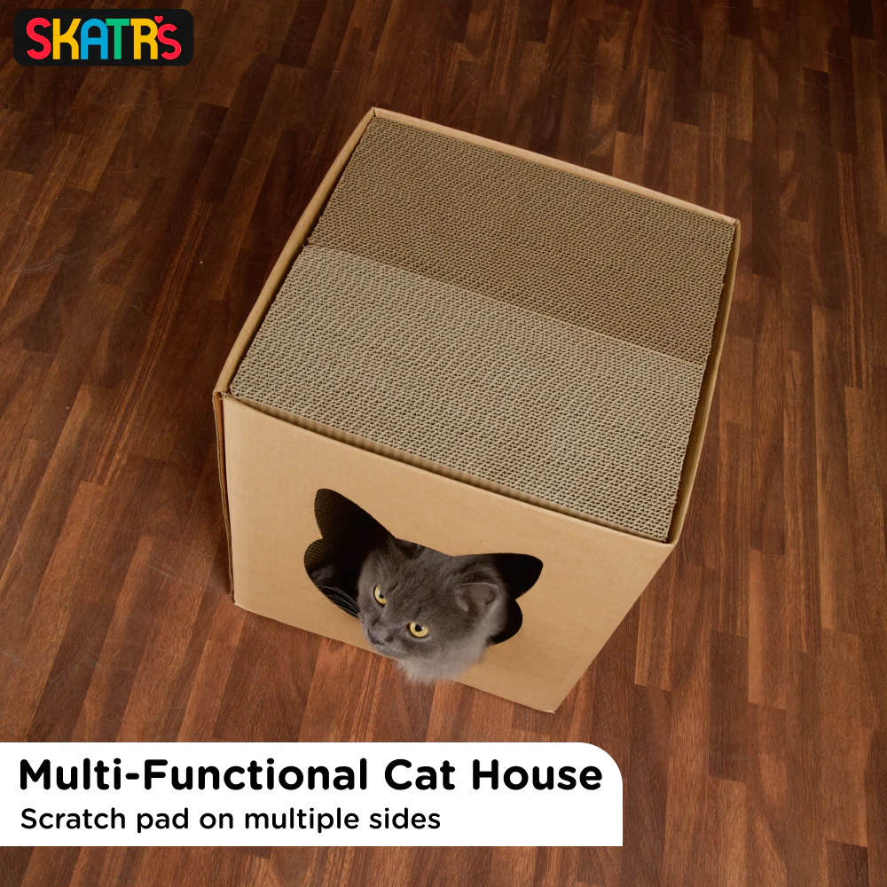 Skatrs Paw and Whiskers Cat House with 2g Premium Catnip Free - Image 4