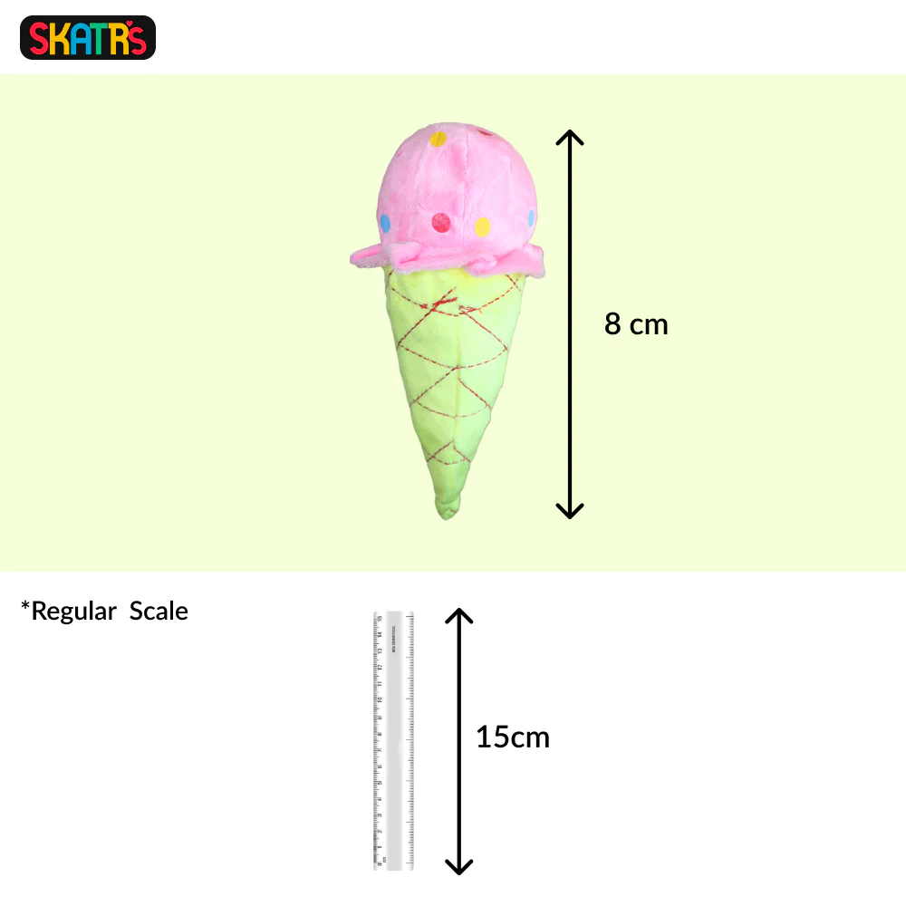 Skatrs Ice Cream Toy Plush for Cats & Dogs (Colour May Vary) - Image 2