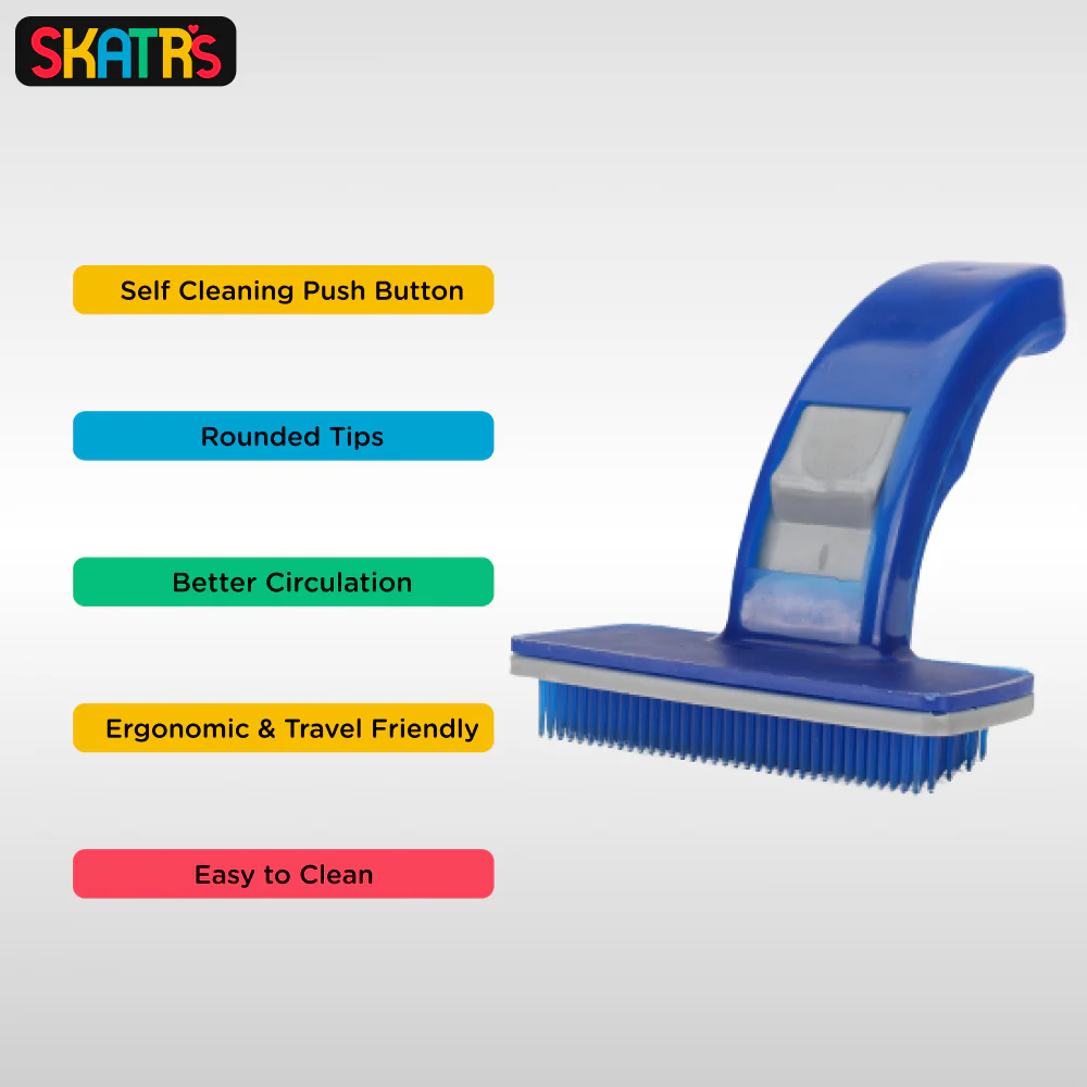 Skatrs Plastic Self Clean Slicker Brush for Dogs and Cats - Image 2