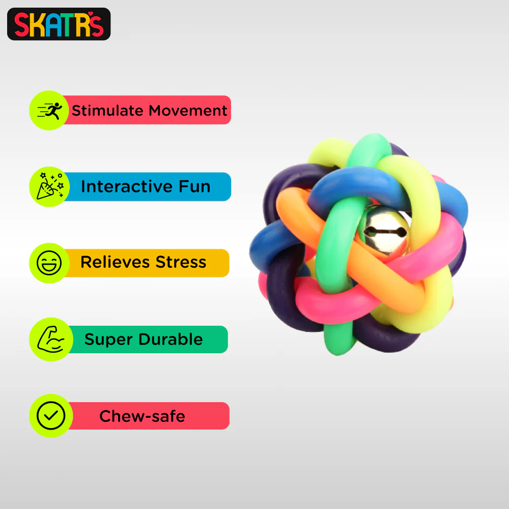 Skatrs Noodle Training Toy Ball for Dogs and Cats (Multi Color) - Image 3