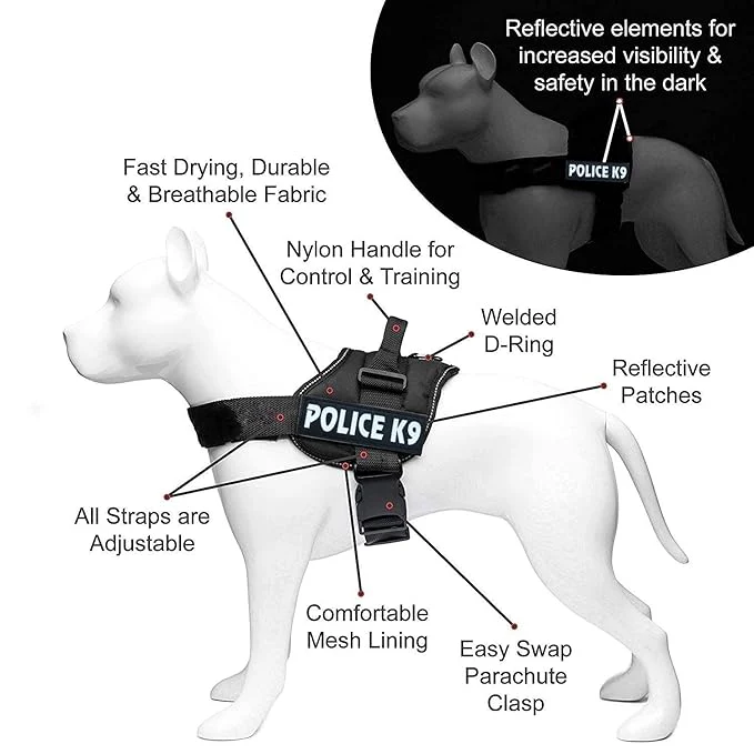 Skatrs Police K9 Harness for Dogs (Neon Green) - Image 6
