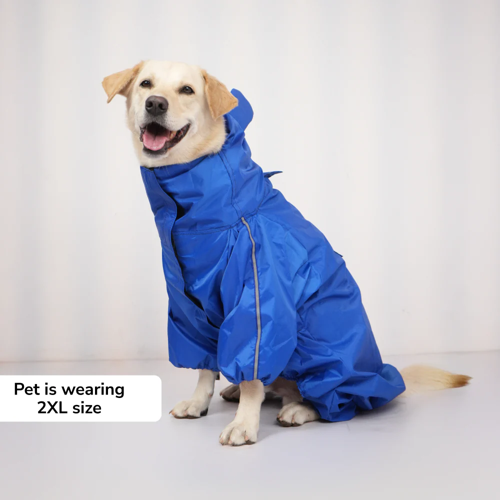 Skatrs RainRider Pro Reflective Waterproof Dog Raincoat (Blue) - Image 3