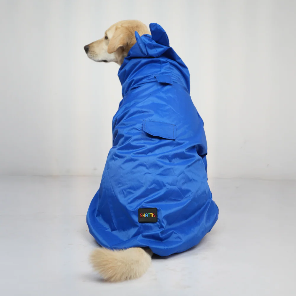 Skatrs RainRider Pro Reflective Waterproof Dog Raincoat (Blue) - Image 5
