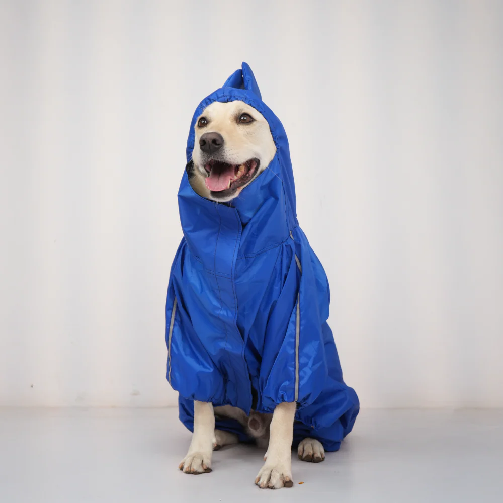 Skatrs RainRider Pro Reflective Waterproof Dog Raincoat (Blue) - Image 6