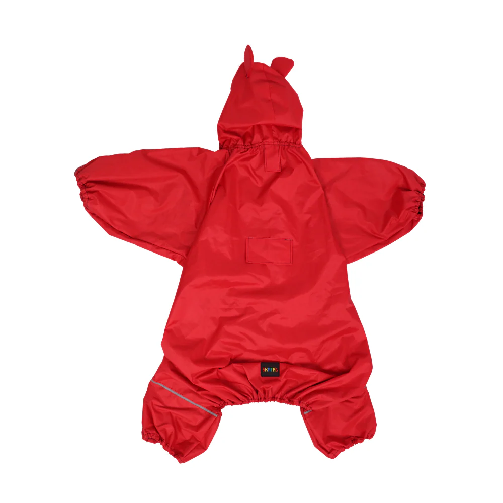 Skatrs RainRider Pro Reflective Waterproof Dog Raincoat (Red) - Image 7