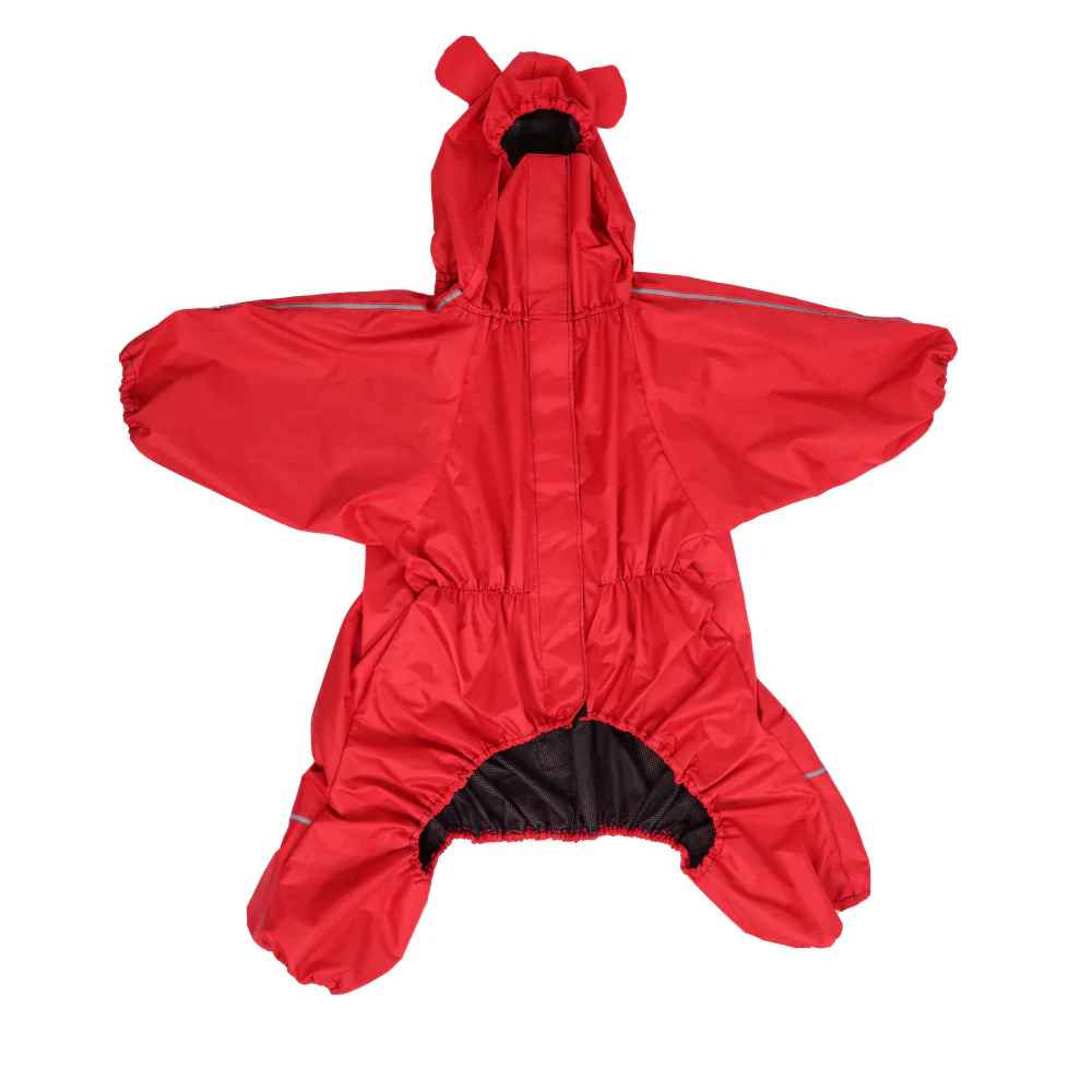 Skatrs RainRider Pro Reflective Waterproof Dog Raincoat (Red) - Image 8