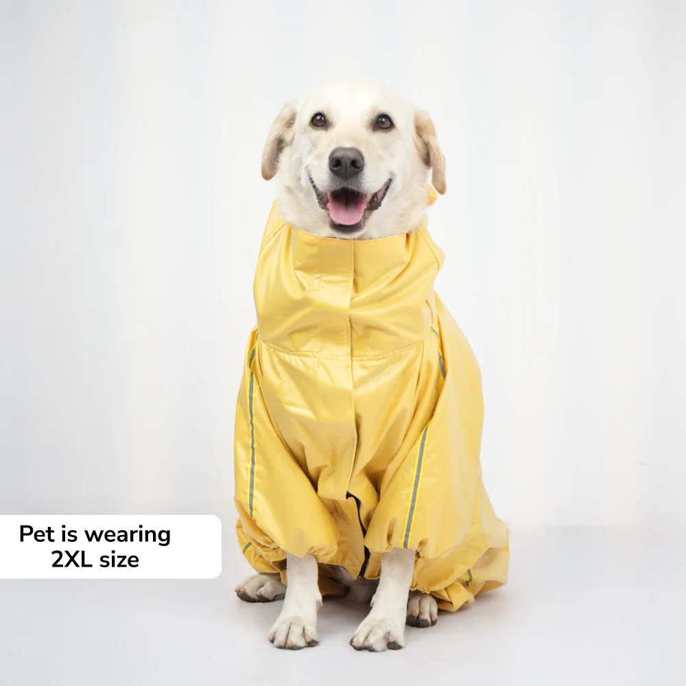 Skatrs RainRider Pro Reflective Waterproof Dog Raincoat (Yellow) - Image 3
