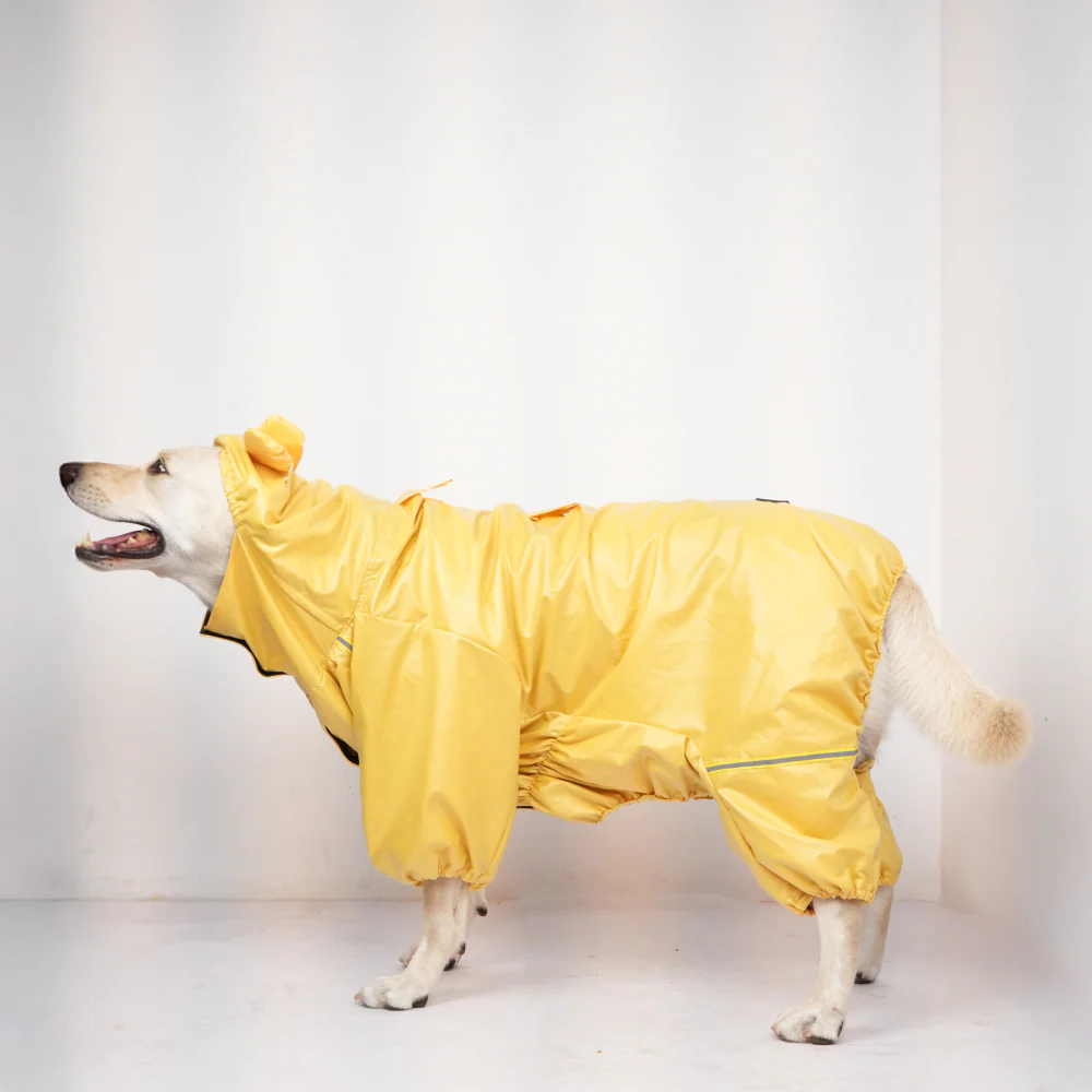 Skatrs RainRider Pro Reflective Waterproof Dog Raincoat (Yellow) - Image 5