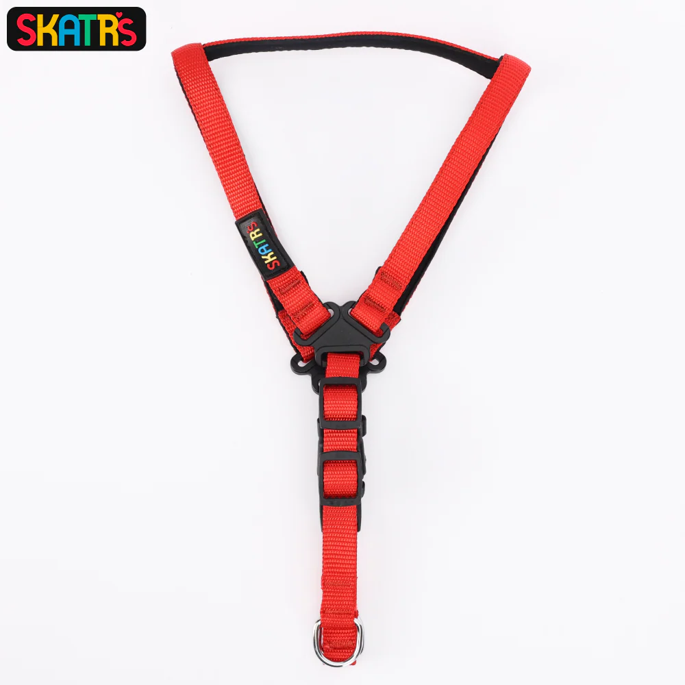 Skatrs Padded Nylon Y Harness for Dogs & Cats (Red) - Image 5