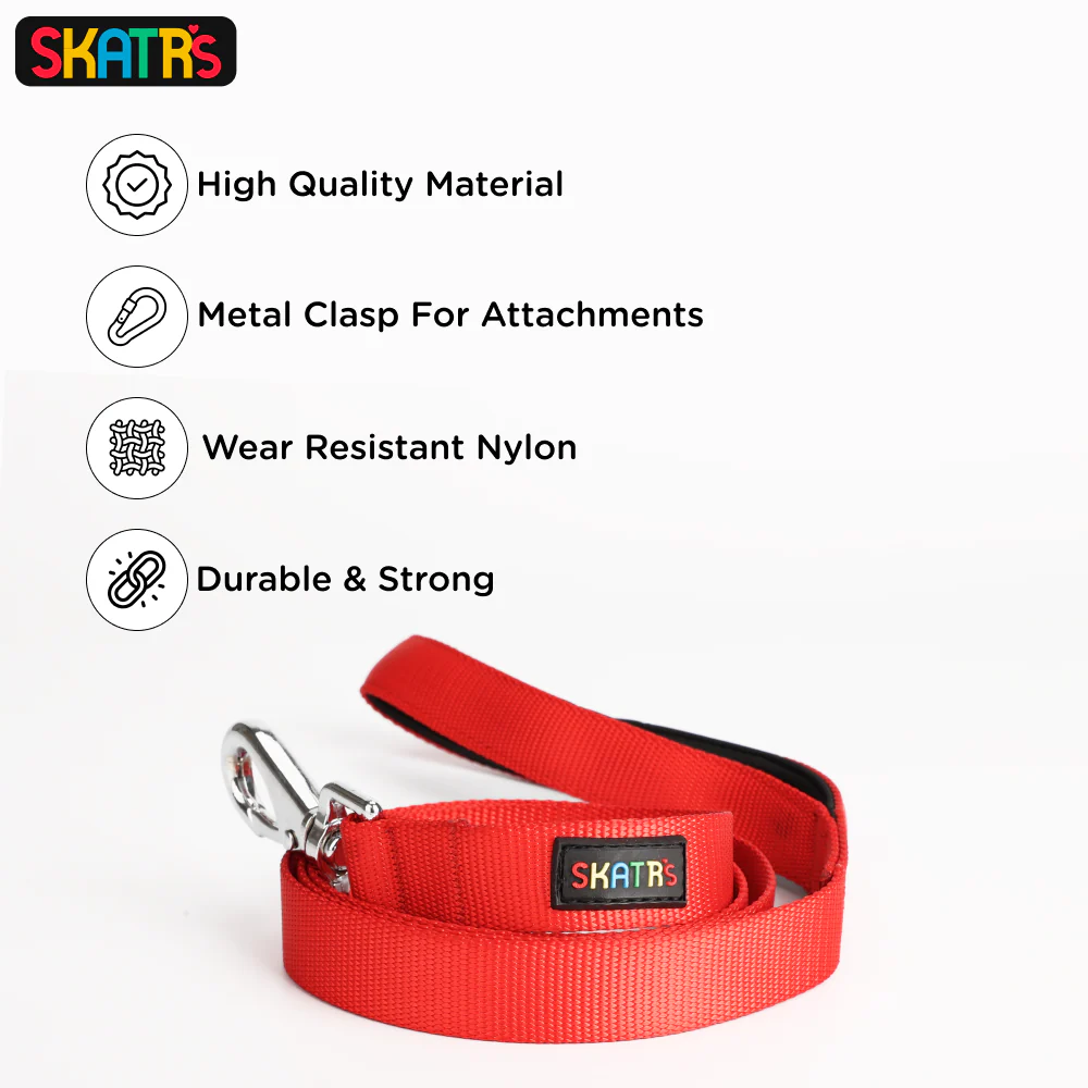 Skatrs Premium Leash for Dogs and Cats (Red) - Image 3