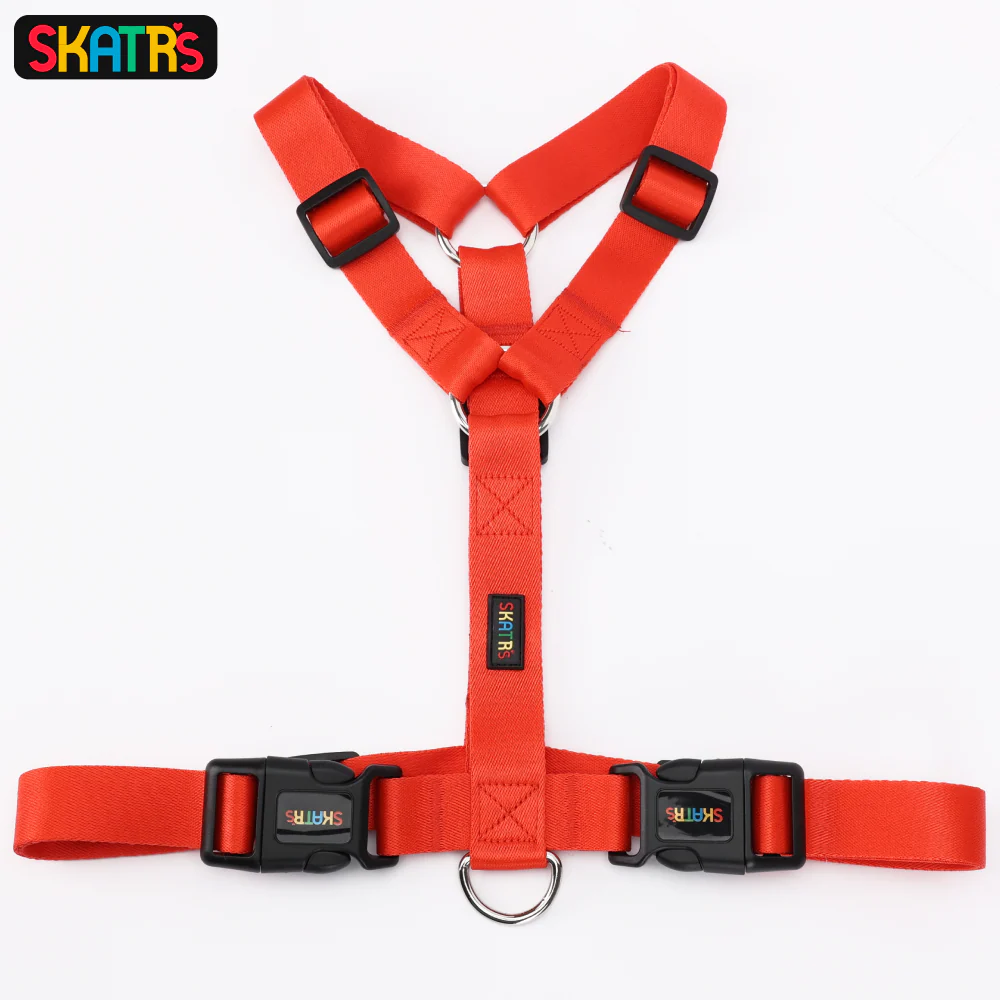 Skatrs Premium H Harness for Dogs (Coral Red) - Image 3