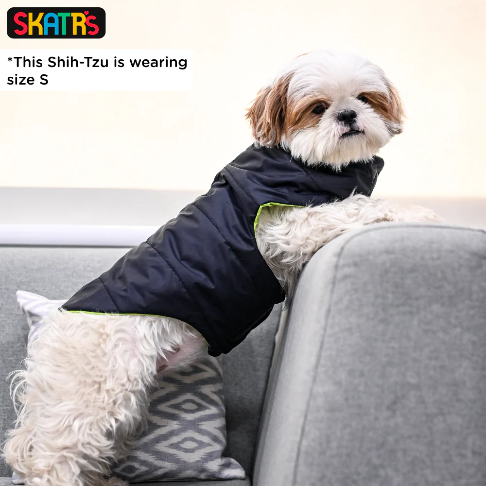 Skatrs Midnight Blue Puffer Reversible Jacket for Dogs and Cats | With Adjustable Baby Velcro - Image 10