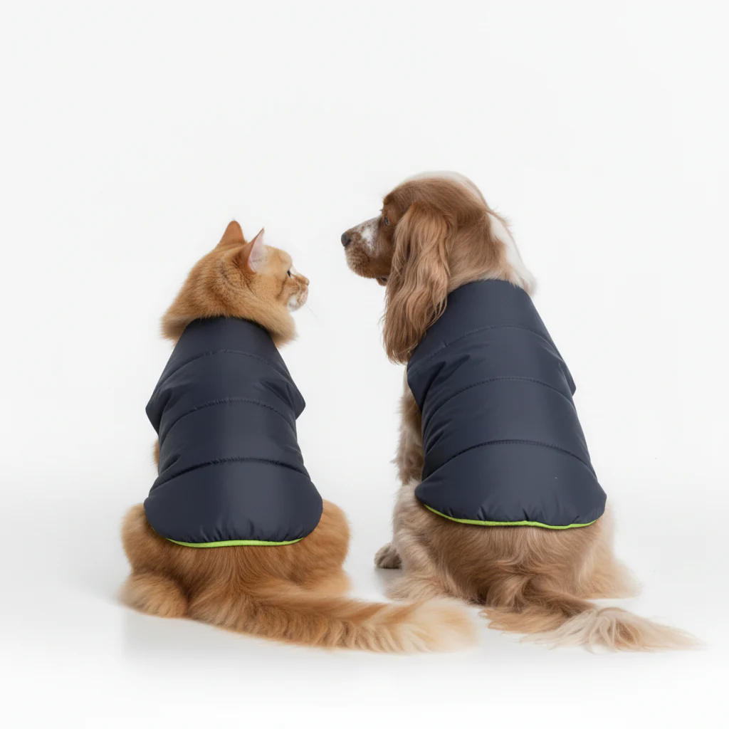 Skatrs Midnight Blue Puffer Reversible Jacket for Dogs and Cats | With Adjustable Baby Velcro - Image 12