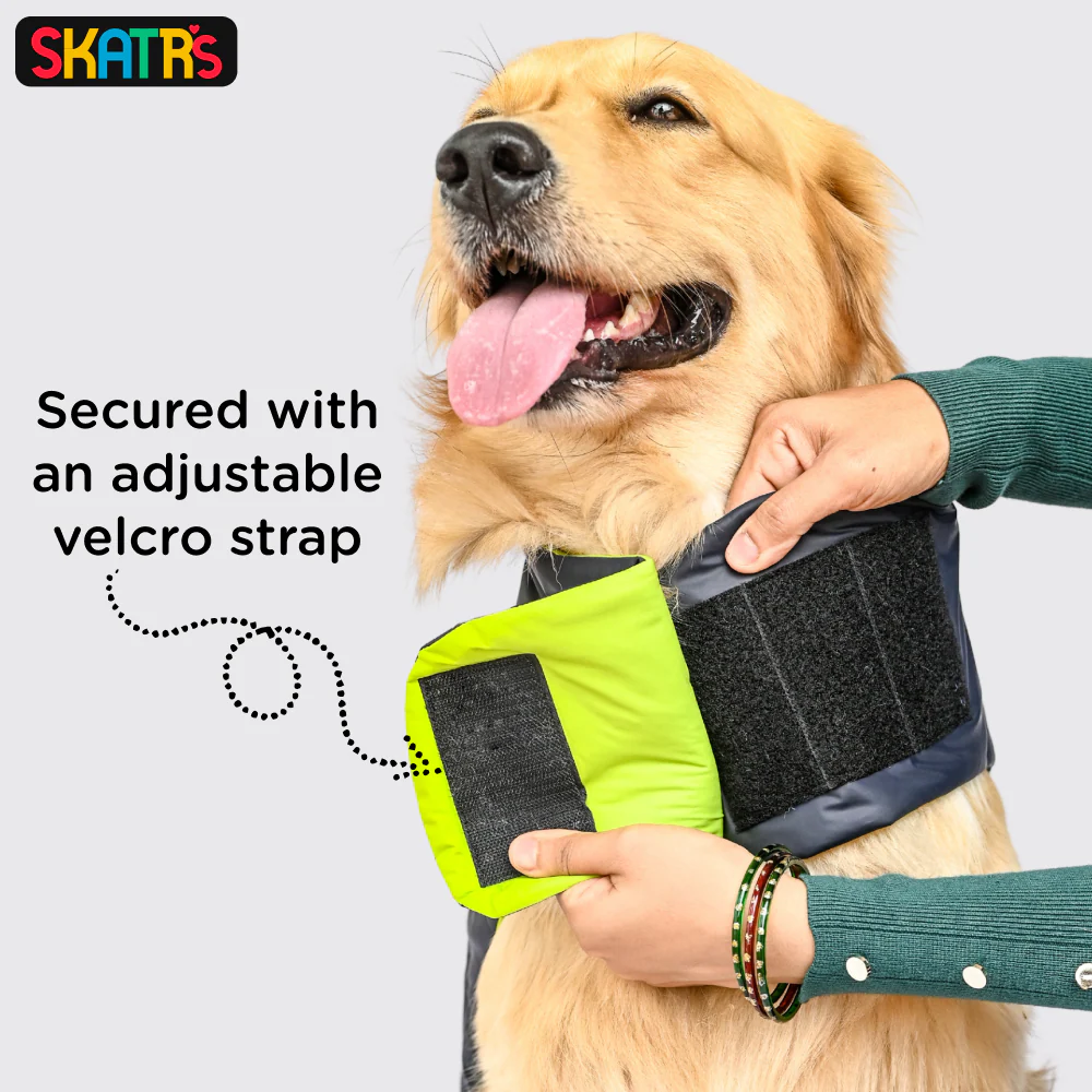 Skatrs Midnight Blue Puffer Reversible Jacket for Dogs and Cats | With Adjustable Baby Velcro - Image 6
