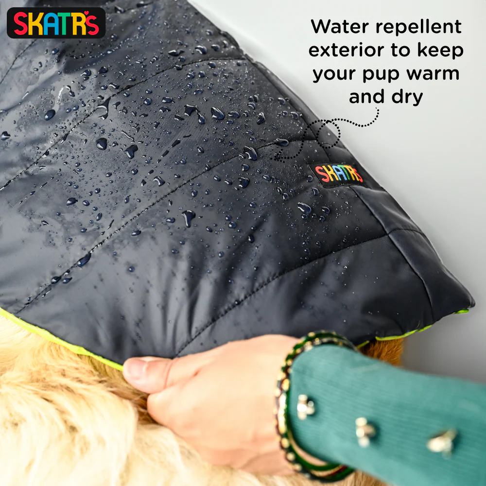 Skatrs Midnight Blue Puffer Reversible Jacket for Dogs and Cats | With Adjustable Baby Velcro - Image 7