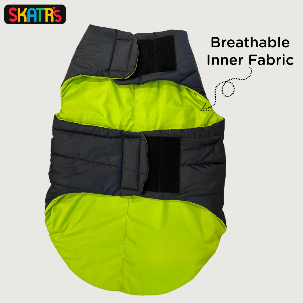 Skatrs Midnight Blue Puffer Reversible Jacket for Dogs and Cats | With Adjustable Baby Velcro - Image 9