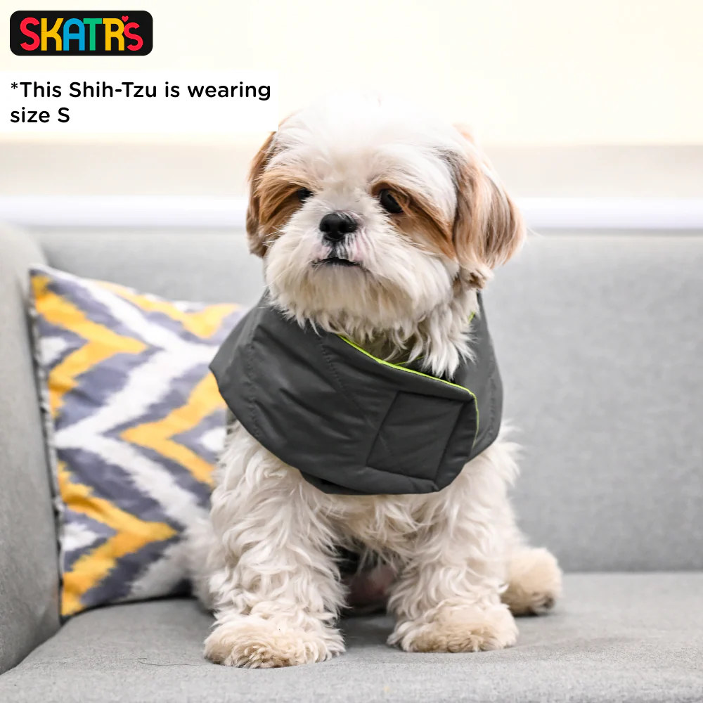 Skatrs Smokey Grey Puffer Reversible Jacket for Dogs and Cats | With Adjustable Baby Velcro - Image 10