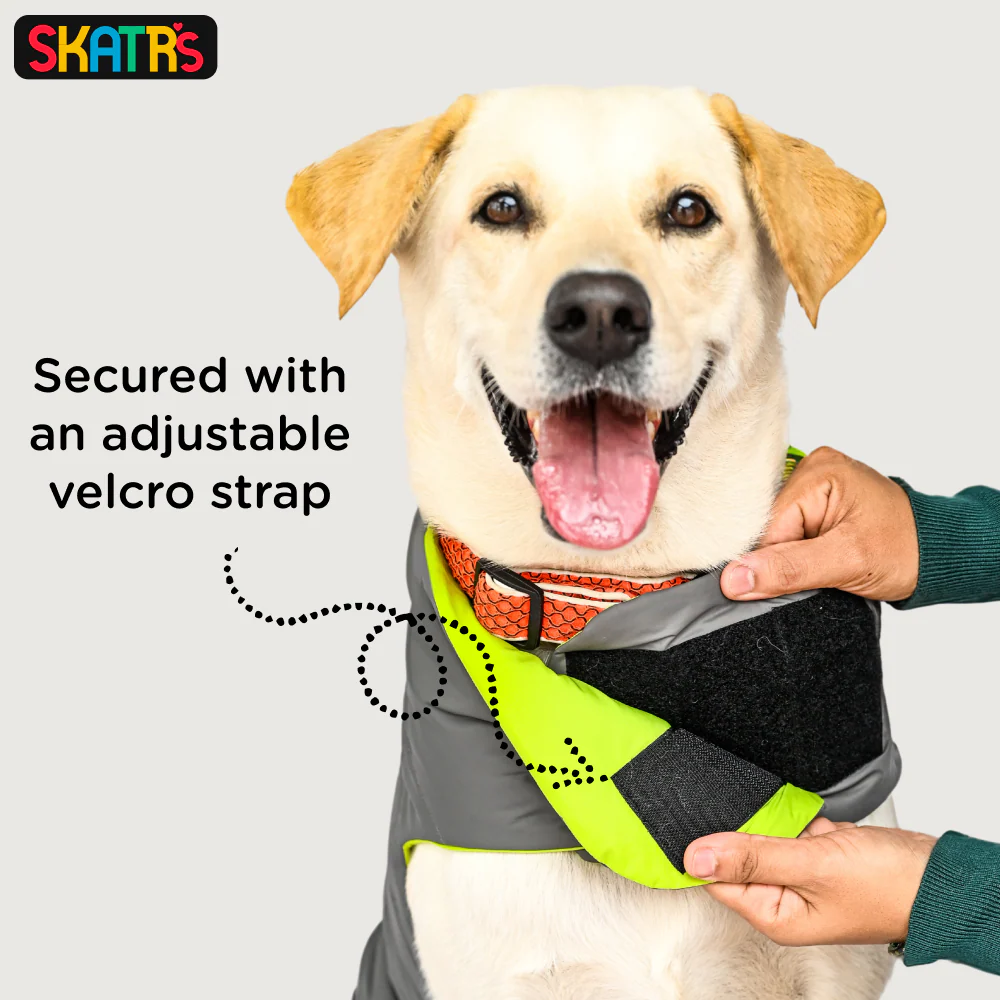 Skatrs Smokey Grey Puffer Reversible Jacket for Dogs and Cats | With Adjustable Baby Velcro - Image 7