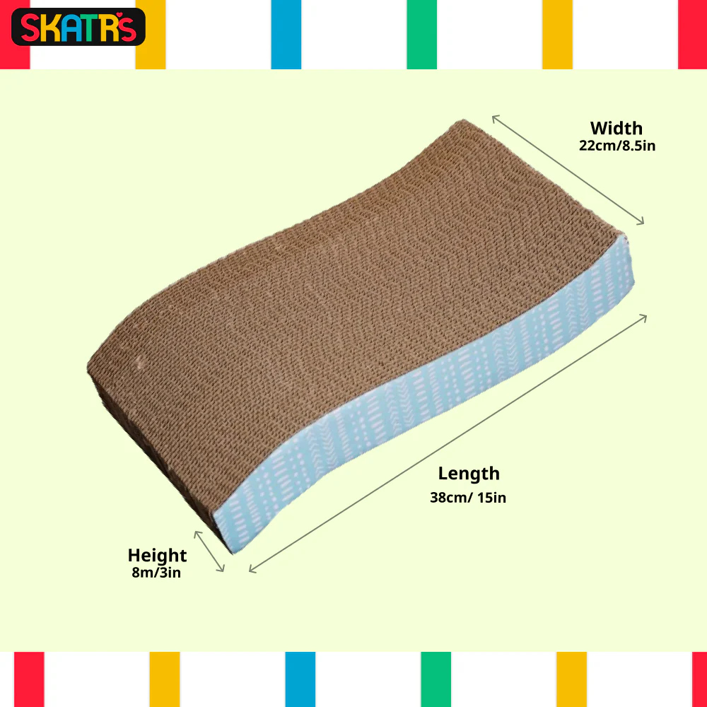 Skatrs Purrfect Wave Cat Scratcher with 2g Premium Catnip Free - Image 2