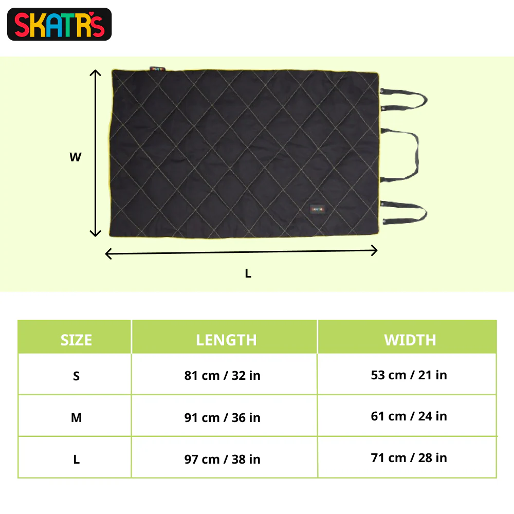 Skatrs Foldable Quilted Mat for Dogs and Cats (Black) - Image 3